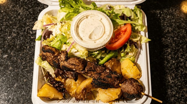 Lamb Kabob Lunch.