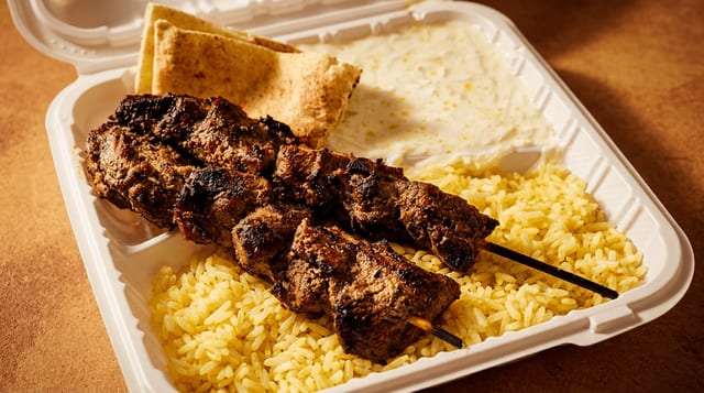 Lamb Kabob Dinner.